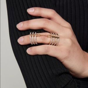 Chain Linked Crystal Ring bebe - gold